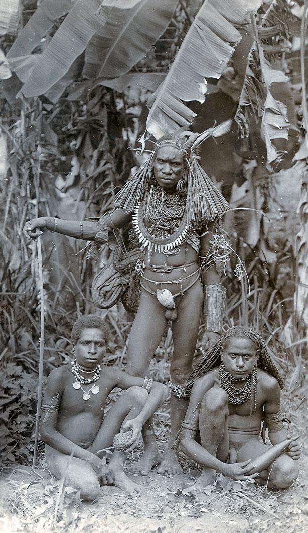 BD/168/3 - 
Papoea&#039;s in rituele kleding
