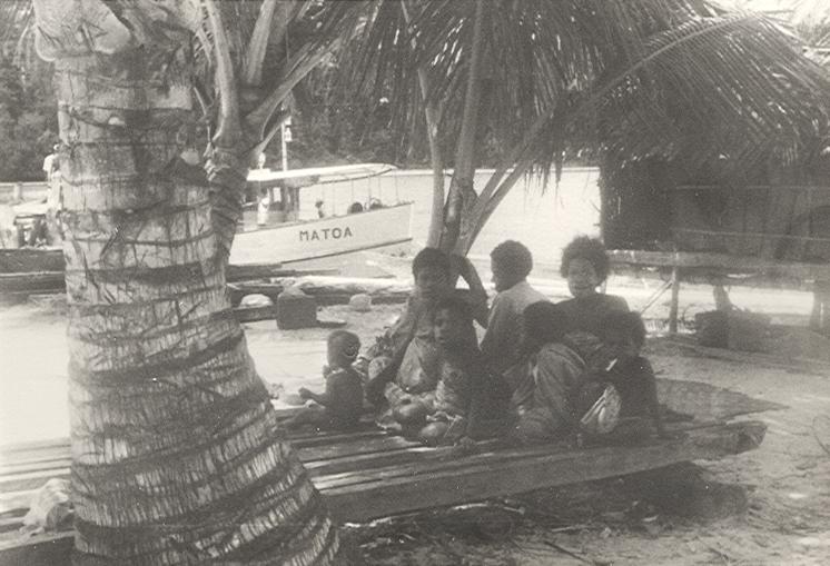 BD/256/90 - 
Papoea&#039;s tussen de palmbomen
