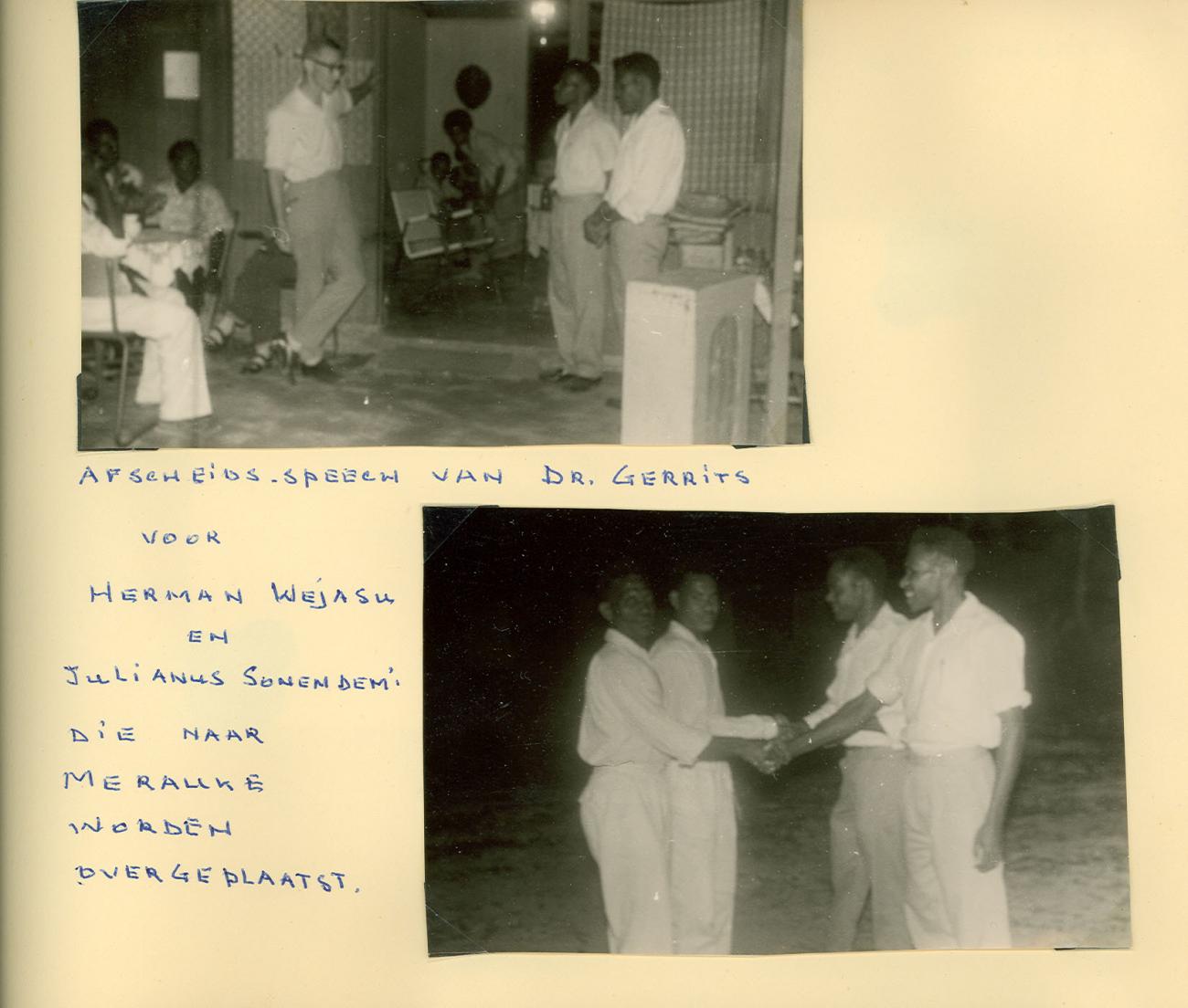 BD/83/91 - 
Afscheidsspeech voor twee Papoea-medewerkers van het ziekenhuis bij hun overplaatsing naar Merauke
