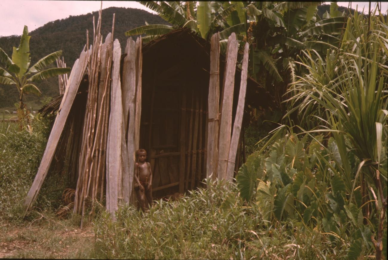 BD/132/66 - 
kind met peniskoker voor houten hut
