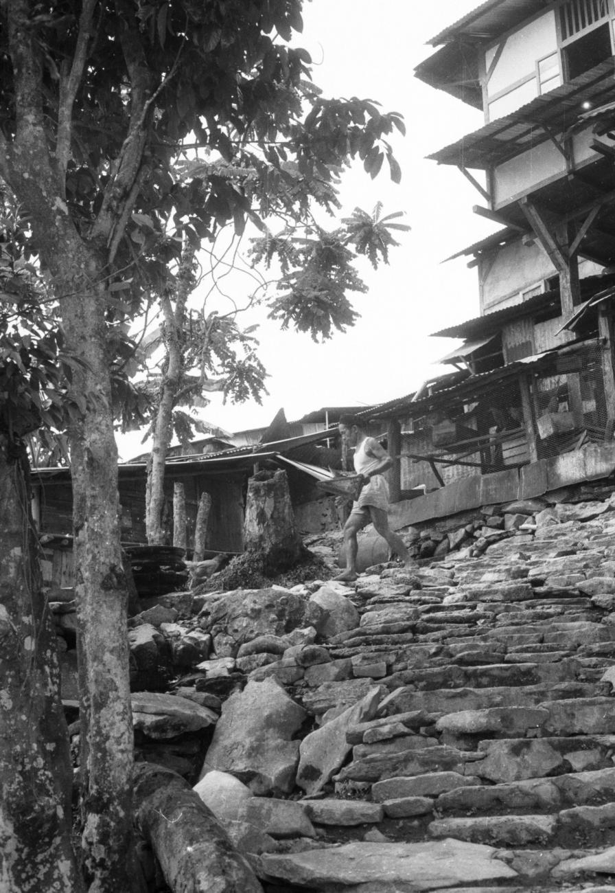 BD/133/915 - 
Stenen trap naar nederzetting op de oever
