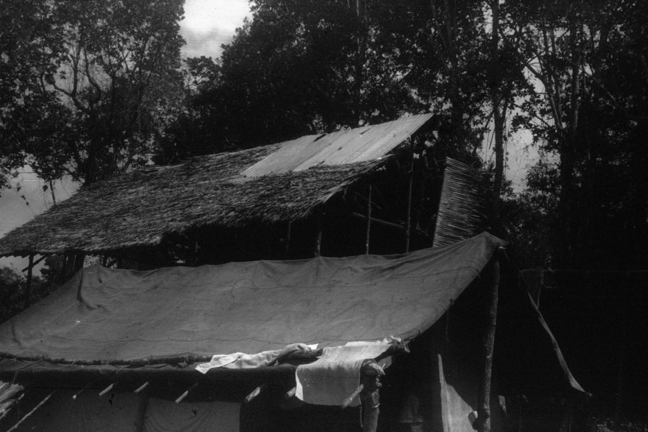 BD/216/12 - 
Dakbedekking huis van atap en doek
