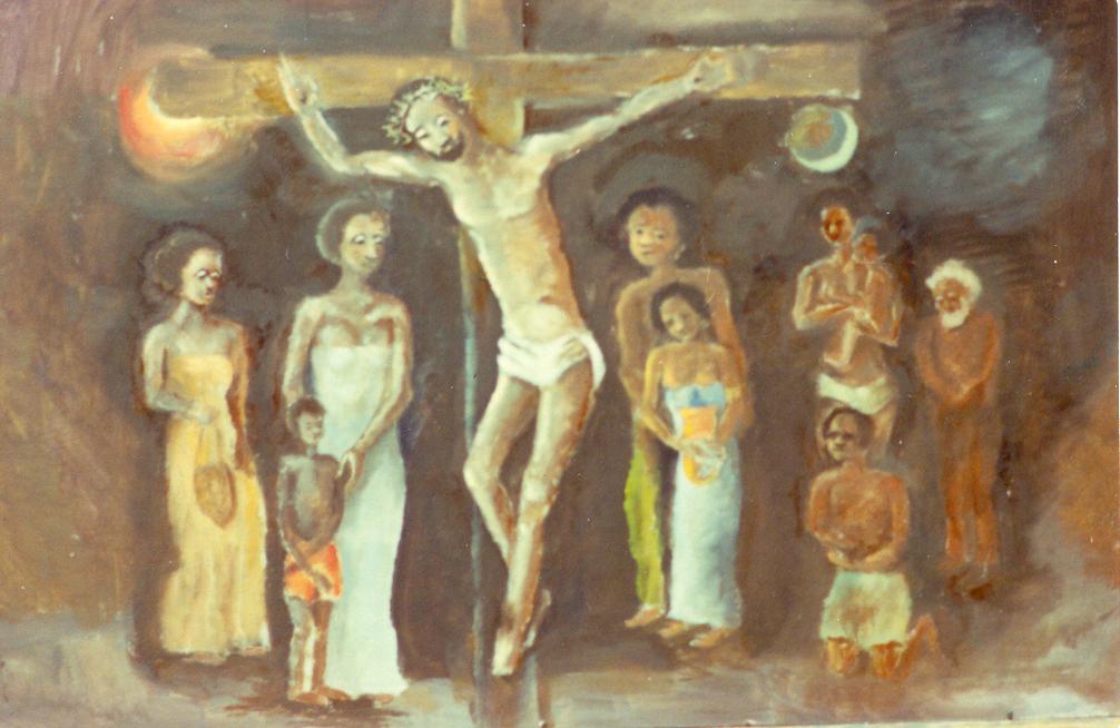 BD/269/12 - 
Kruisweg-staties: Jezus sterft aan het kruis. Reproductie. Maker onbekend.
