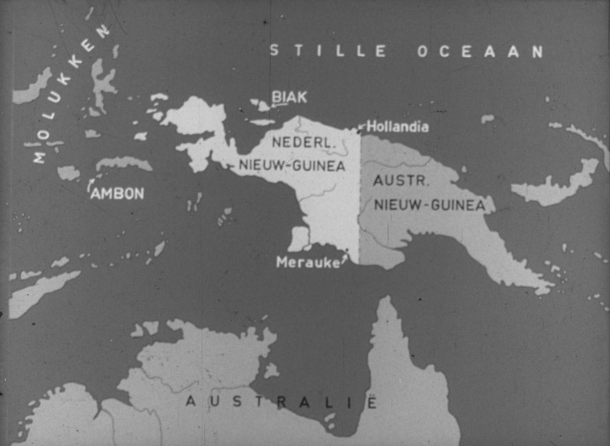 BD/285/97 - 
Nieuw Guinea ; Kennismaking met land en volk, kaart 
