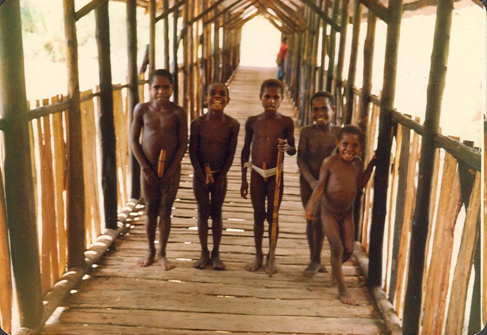 BD/269/1027 - 
Vijf jongens poseren op een brug
