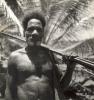 BD/245/12 Portret: Papua-man met bundel speren of pijlen.