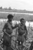 BD/133/438 Tocht Merauke-Kepi-Cookrivier vv: Vrouwen met kind op rug in het riet