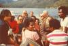 BD/269/981 Henk blom in de boot met mensen van de kerk